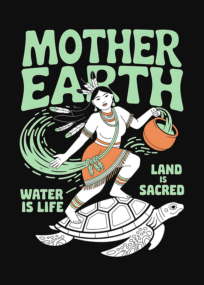 Mother Earth Native American Turtle Art