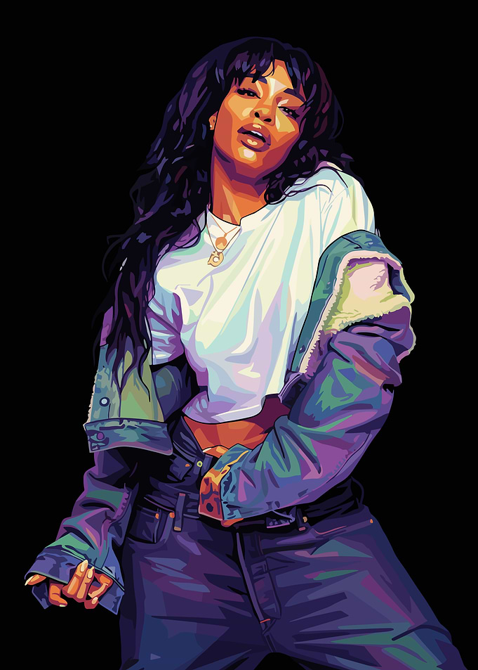 SZA Portrait Digital Art