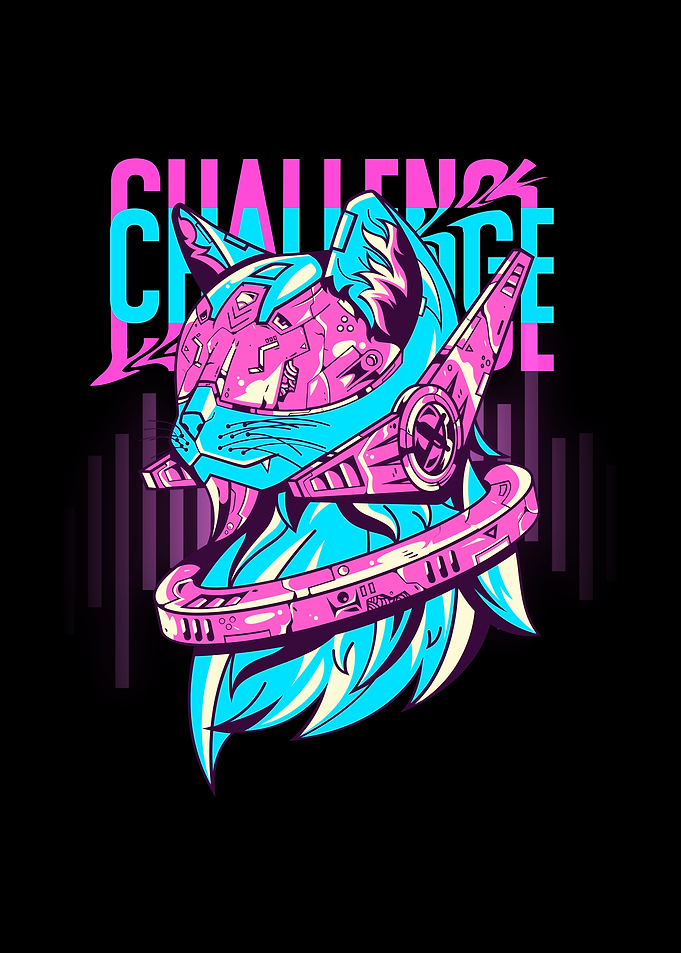 Cyberpunk Cat Challenge Illustration