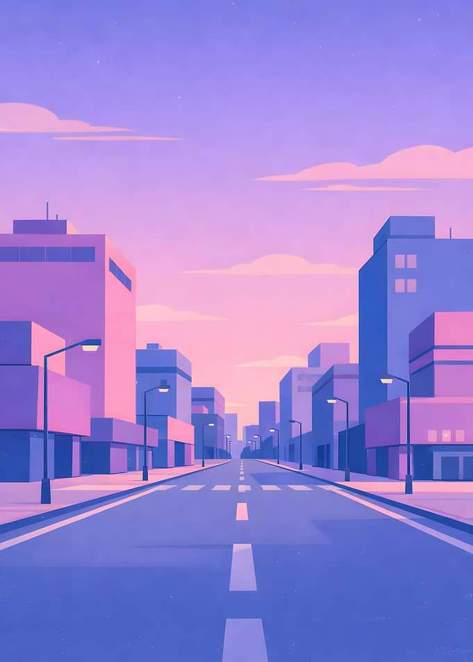 Cityscape in Pastel Colors