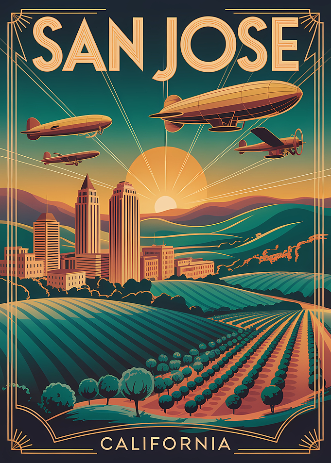 San Jose California Travel Poster