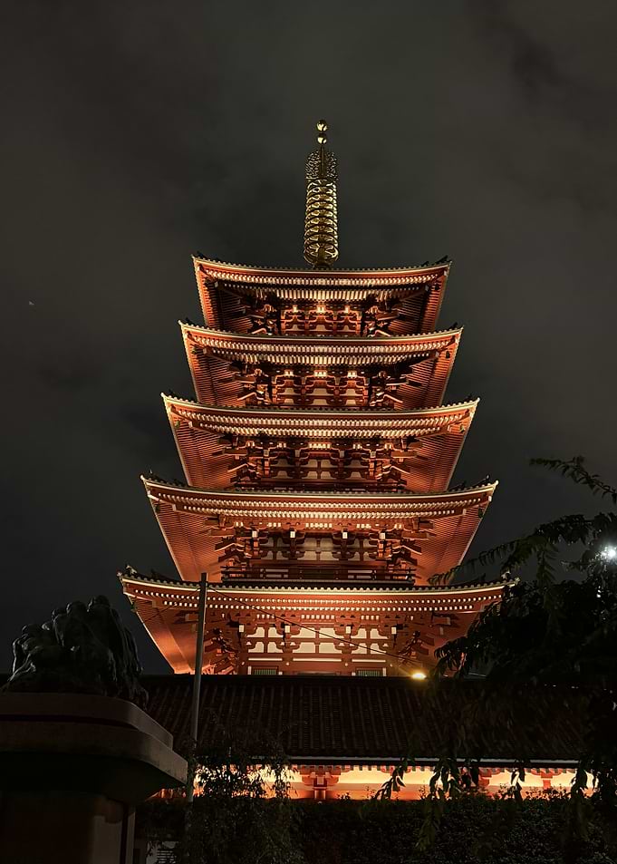 Five Story Pagoda Sensoji Night
