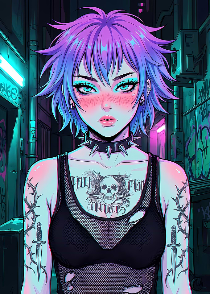 Anime Girl in Urban Setting