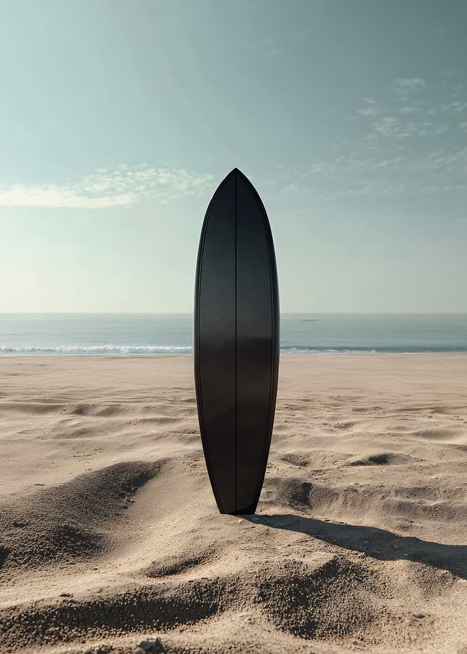 Surfboard on Sandy Beach