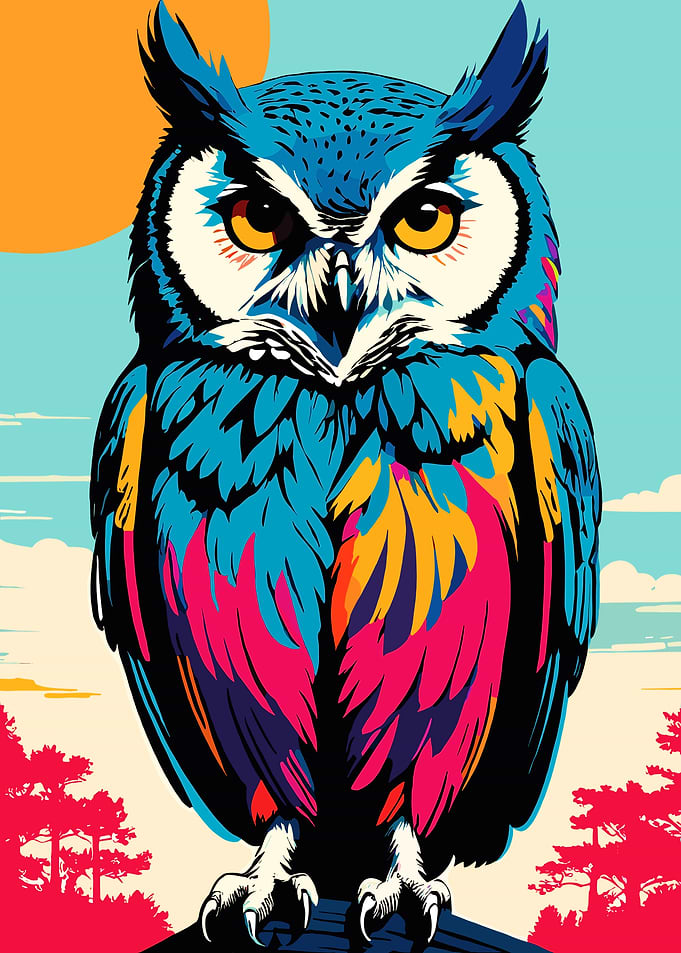 Colorful Owl Illustration