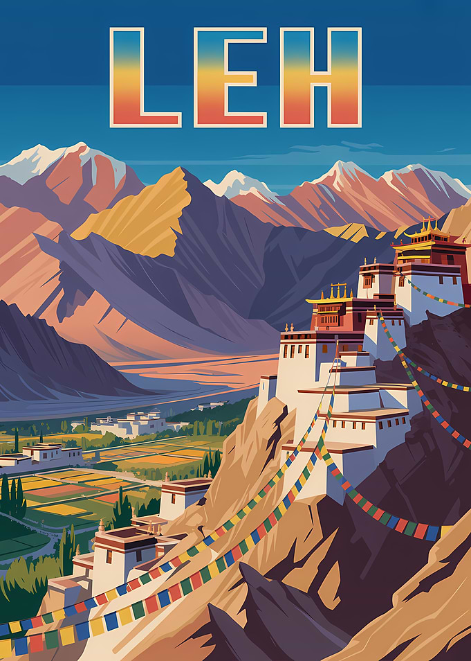 Leh Travel Poster Art
