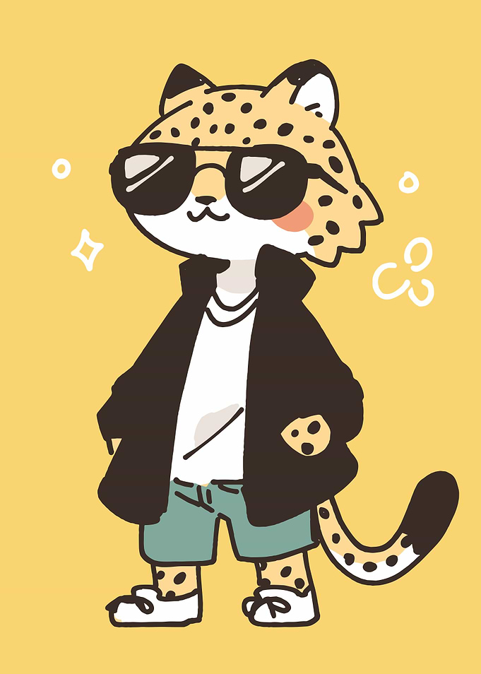 Cool Cartoon Leopard with Sunglasses