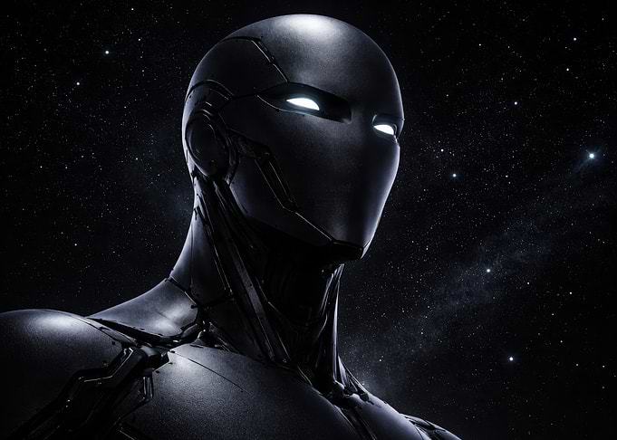 Futuristic Robot in Space