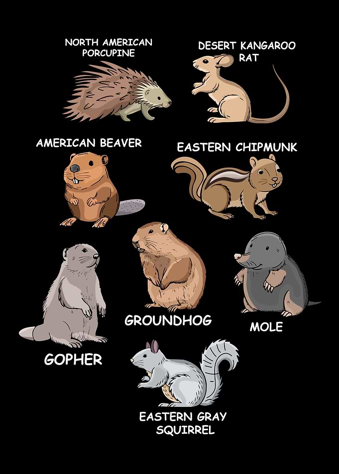 North American Rodents Chipmunk Groundhog Beaver