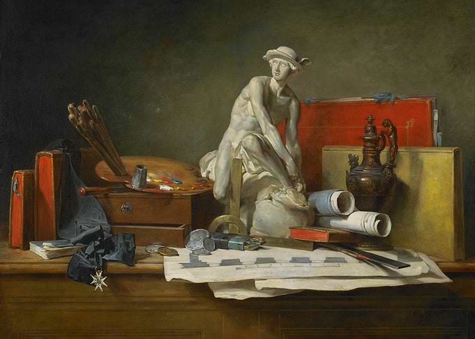 Still Life with Mercury Statue Painting