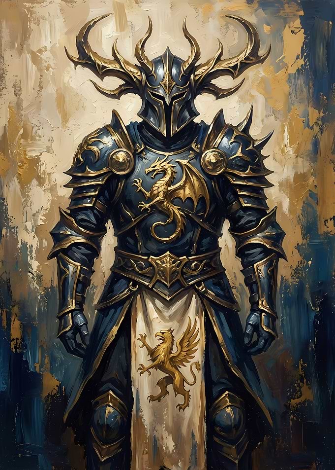 Fantasy Knight in Armor Painting