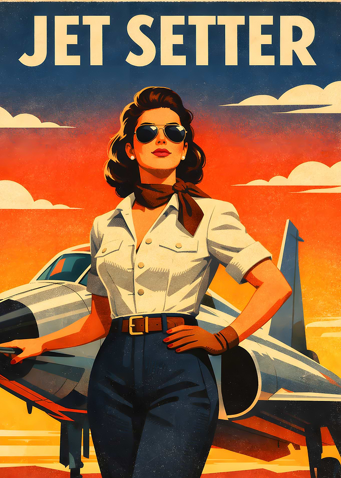 Jet Setter Retro Aviation Poster 1950