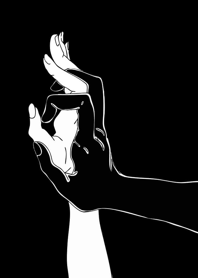 Intertwined Lovers Hands Art