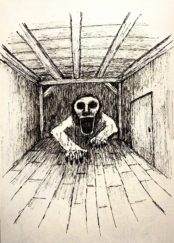 Creepy Figure in Confined Space