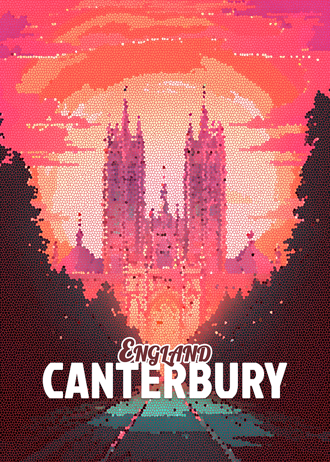 England Canterbury Mosaic Art Poster