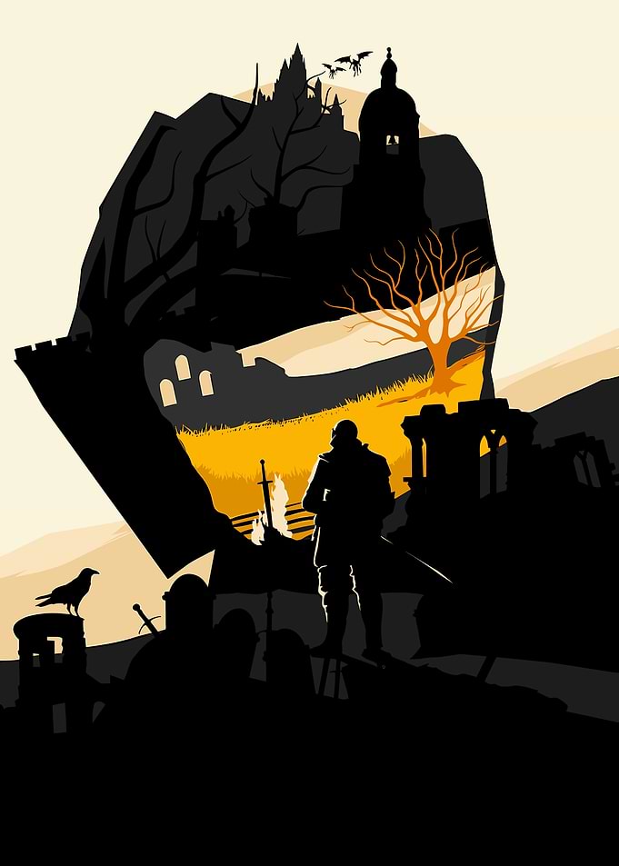 Dark Fantasy Landscape Knight