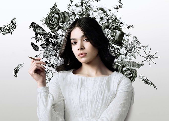 Hailee Steinfeld Portrait with Floral Elements