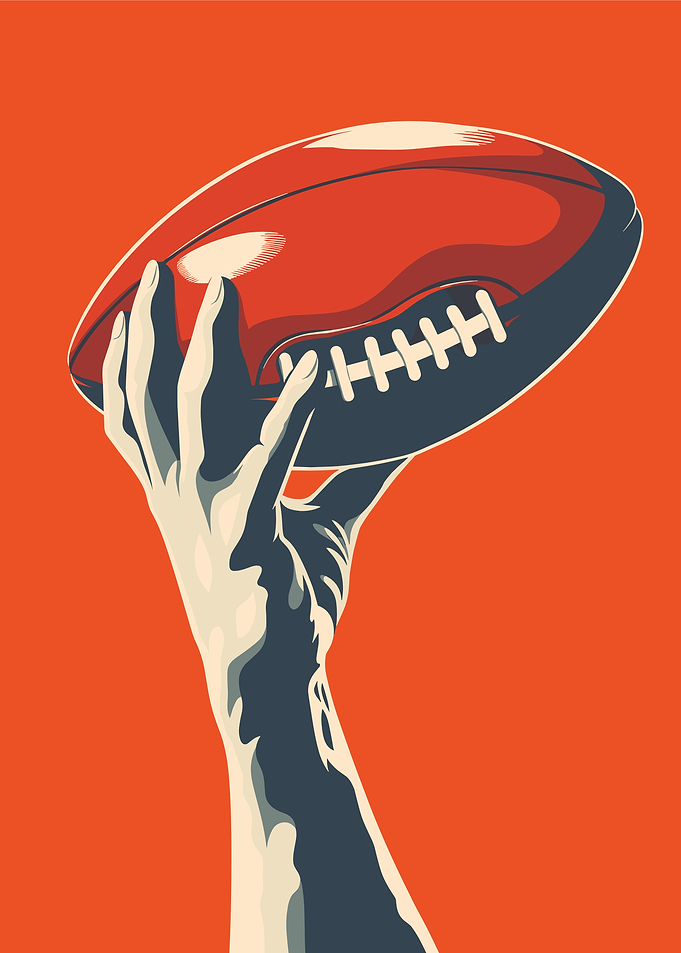 American Football Hand Throwing Ball