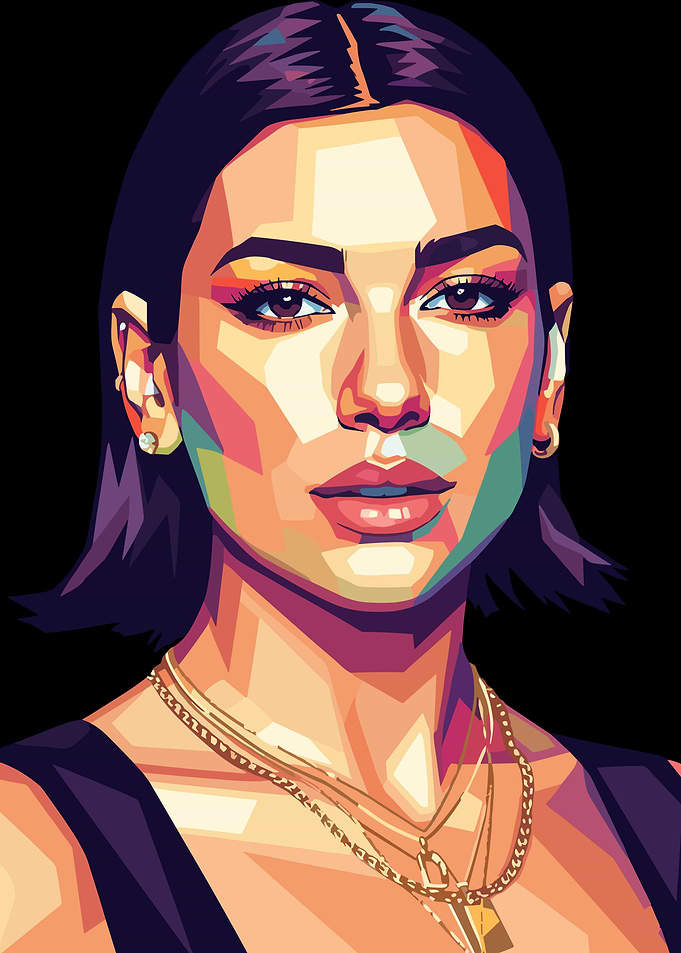 Dua Lipa Pop Art Portrait