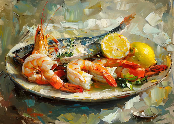 Seafood Still Life Painting