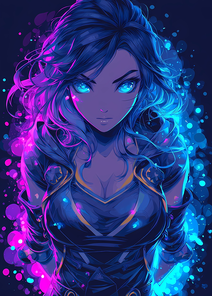 Anime Girl with Glowing Eyes