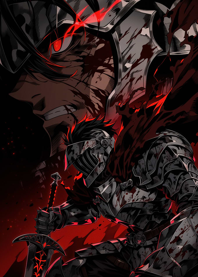 Bloody Knight Anime Style Illustration