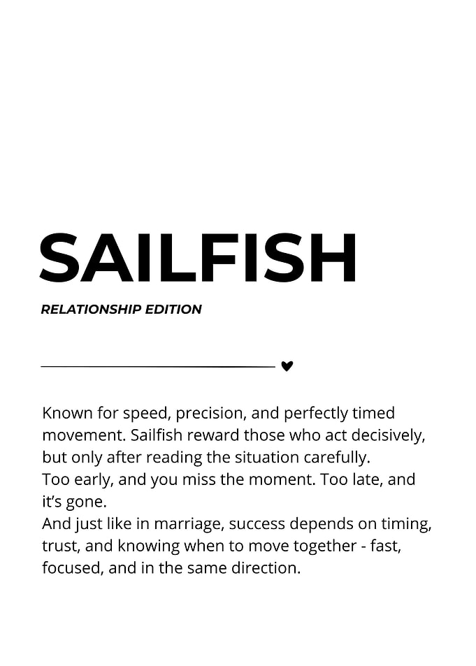 Sailfish Relationship Edition | Funny Wedding Gift for Anglers