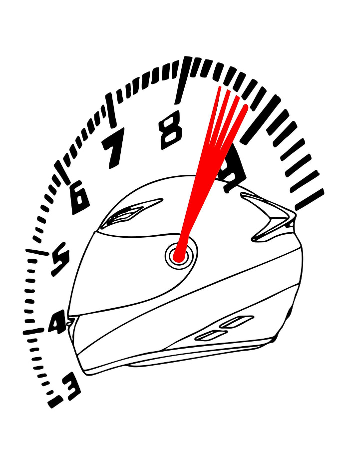 Motorcycle Helmet Speedometer Graphic