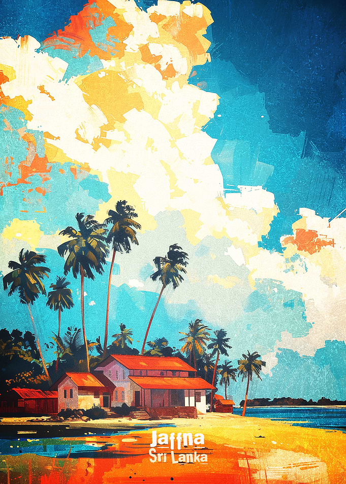 Jaffna Sri Lanka Tropical Beach Art Poster