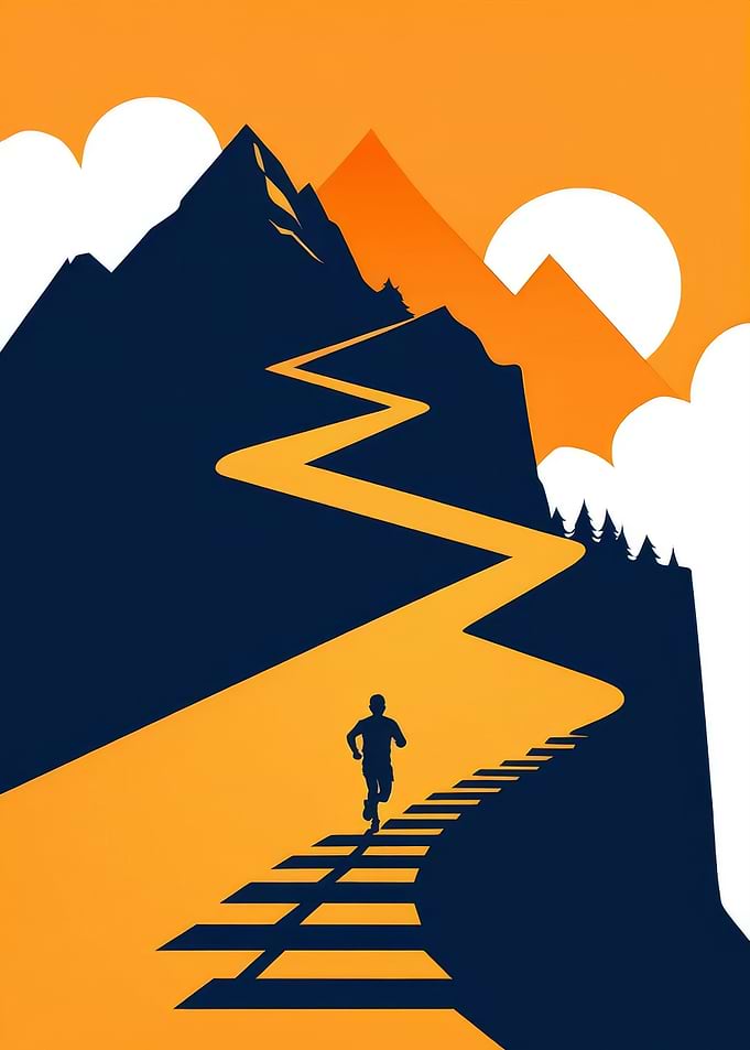 Mountain Runner Minimalist Art