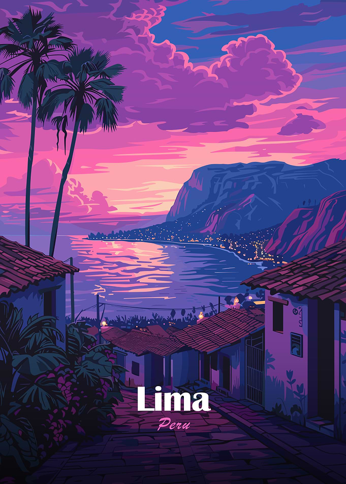 Lima, Peru: Coastal Cityscape at Sunset