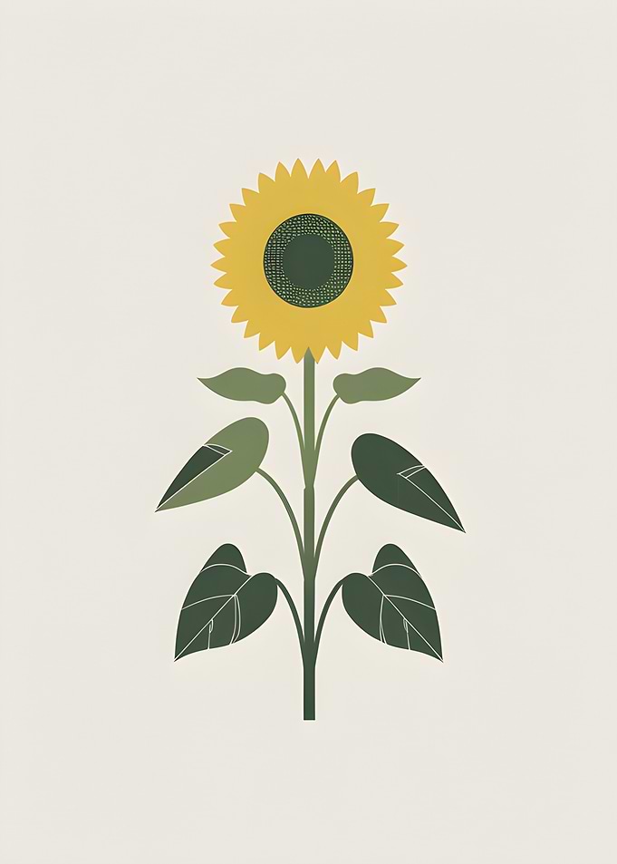 Minimalist Sunflower Illustration