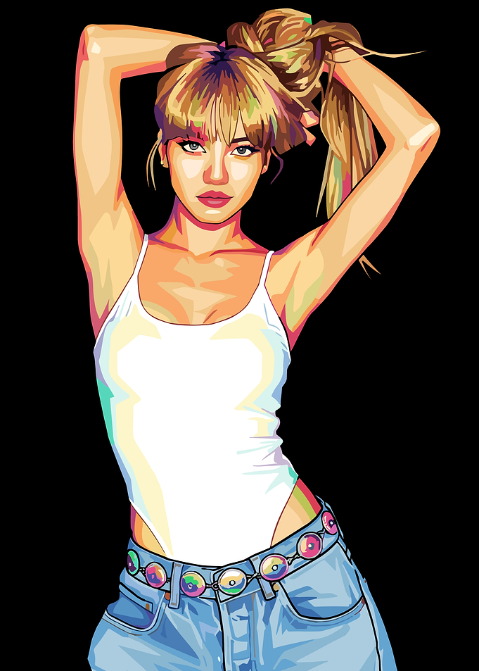Lisa with Blonde Hair in Digital Art