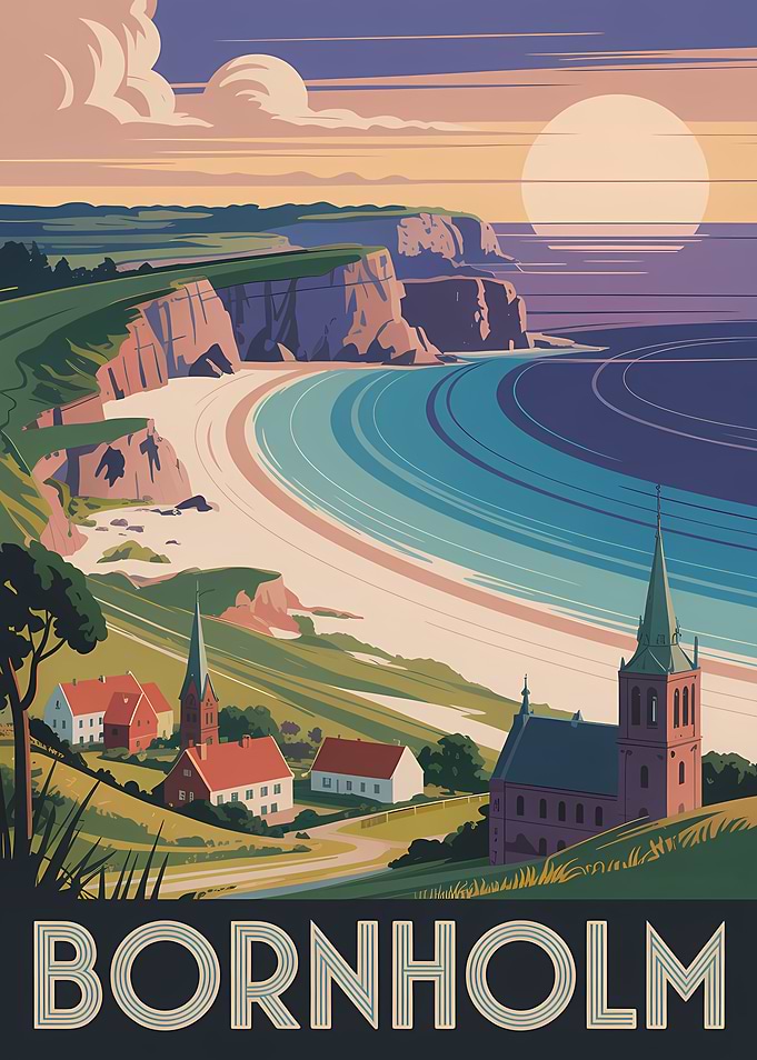 Bornholm Travel Poster Art