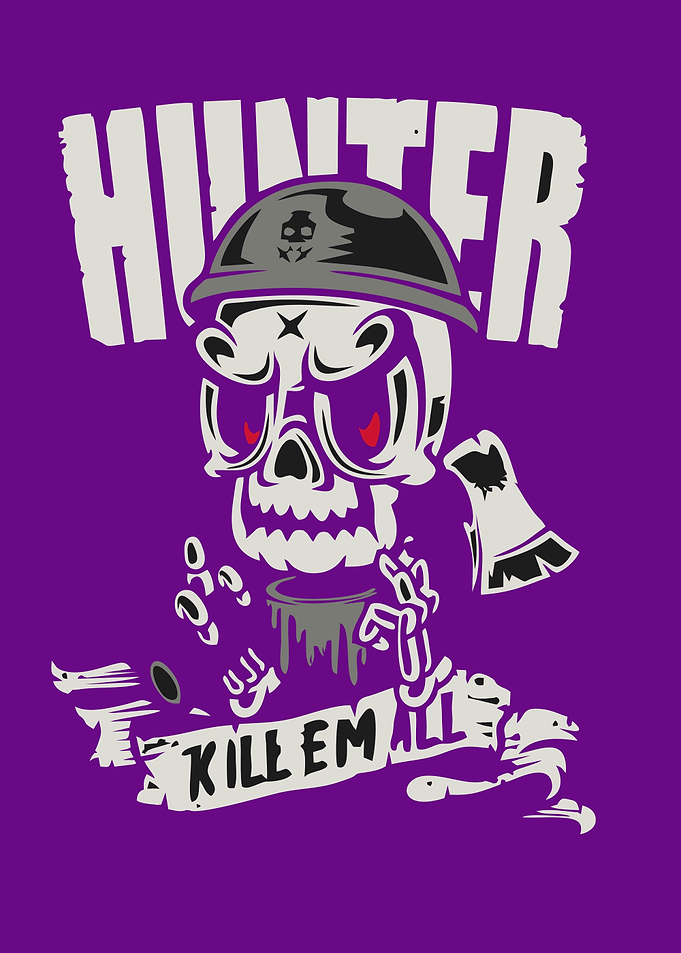 Hunter: Kill 'Em All Skull Graphic