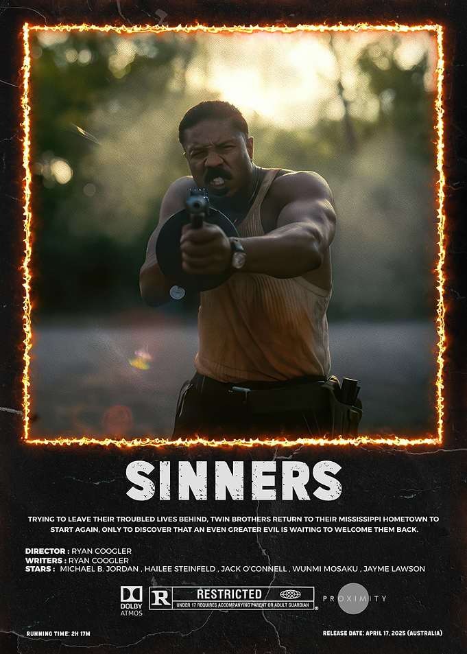 Sinners Movie Poster with Michael B. Jordan