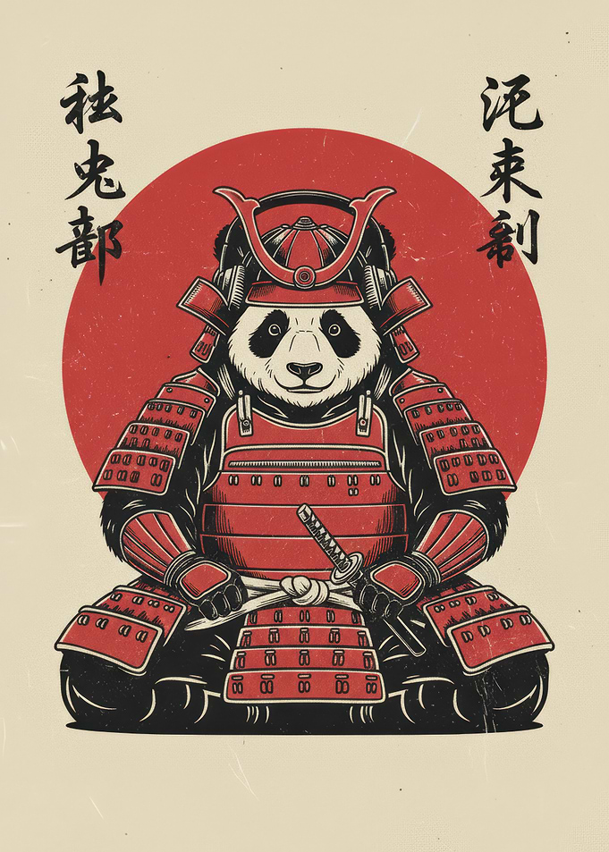 Samurai Panda Illustration