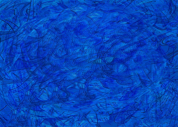 Abstract Blue Swirls and Lines DS13A
