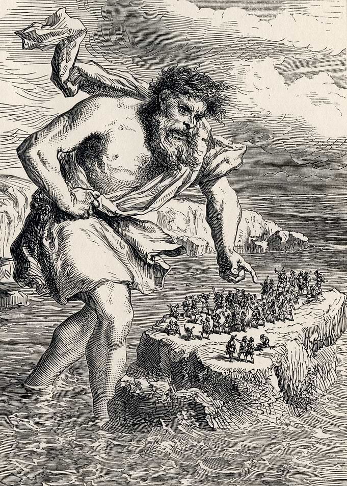 Giant and Lilliputians Illustration