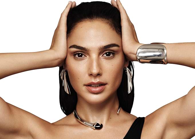 Gal Gadot Portrait with Silver Jewelry