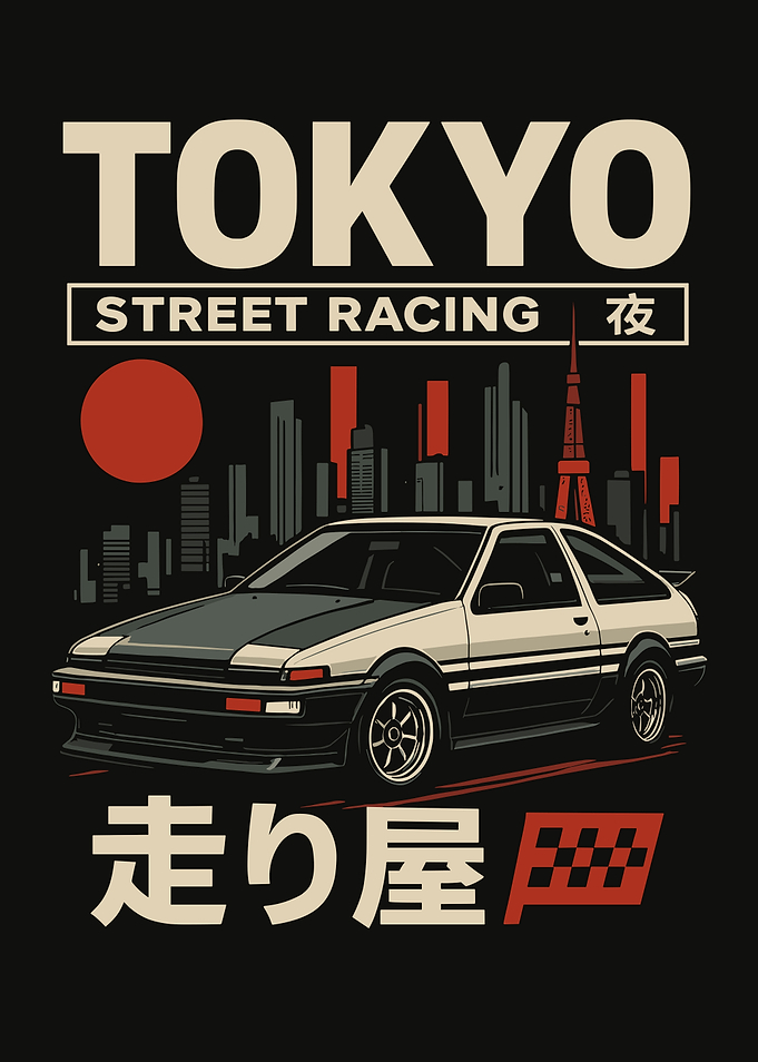 Tokyo Street Racing Car Illustration
