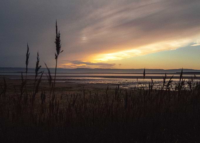 Sunset over a beach