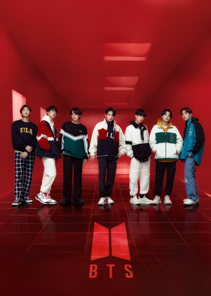 BTS Group Photo in FILA Apparel