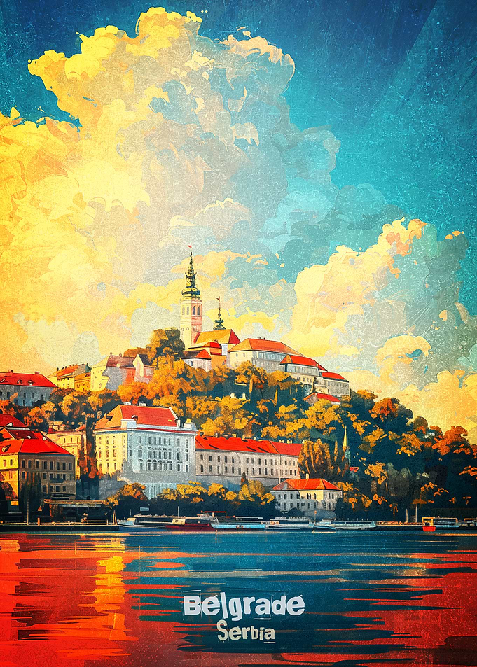 Belgrade Serbia Art Poster