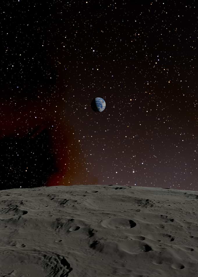Earthrise from the Moon's Surface