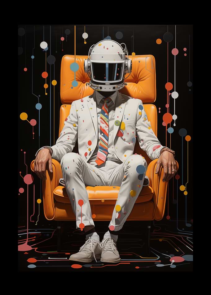 Astronaut in Suit on Chair