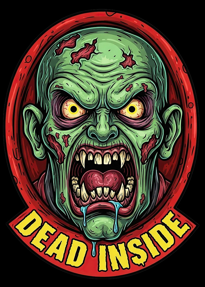 Zombie with Dead Inside Text
