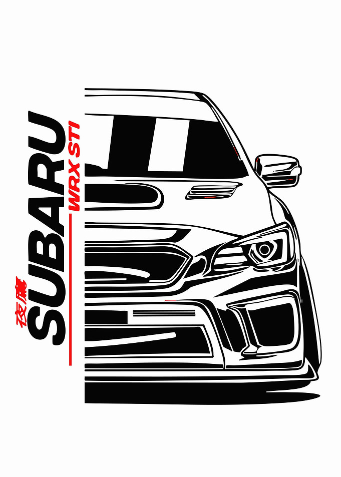 Subaru WRX STI Car Illustration