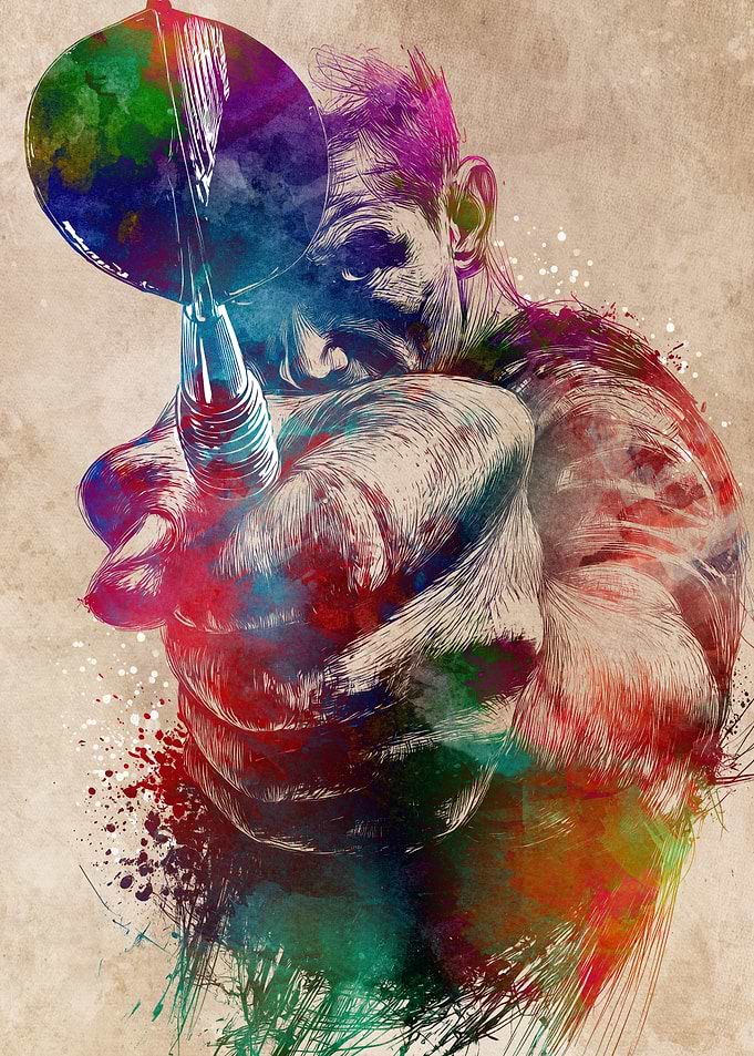 Watercolor Dart Player