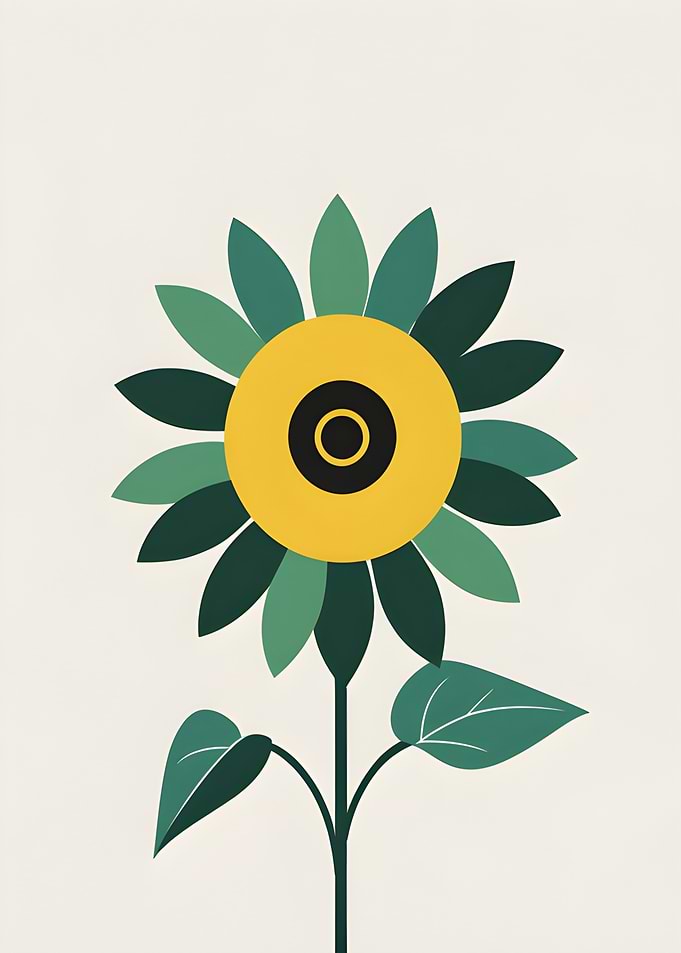 Minimalist Sunflower Illustration